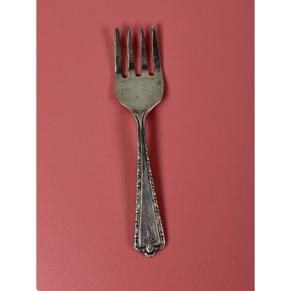 Vintage MSA Mexico Sterling Silver Baby Fork Fleur de Lis Artisan 925